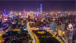 上海城市夜景航拍延时