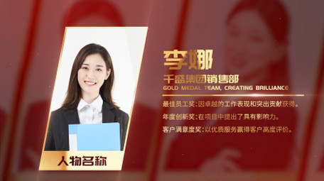 大气红金党政人物介绍pr模板