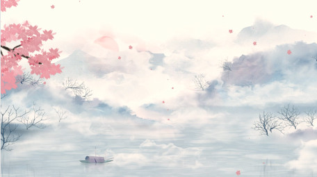 古风山河水墨晕染效果背景视频