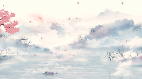 古风山河水墨晕染效果背景视频