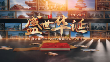 国庆<strong>党政</strong>翻书<strong>图文</strong>展示AE模板