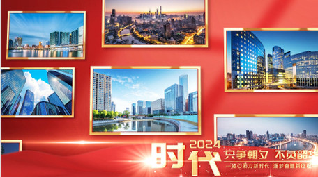 红绸<strong>党政</strong>照片墙图片汇聚AE模板