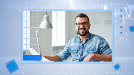 简洁明亮商务采访边框背景视频