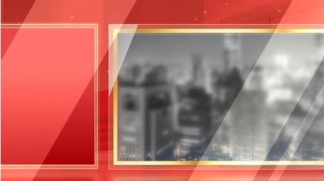 玻璃切割效果党政图文PR模板