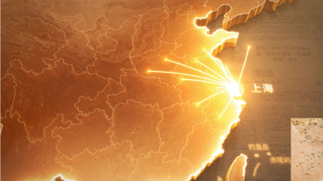 复古光影效果地图辐射AE模板