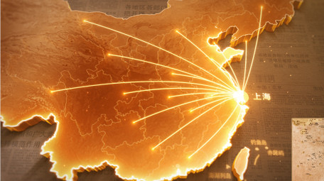 复古光影效果地图辐射AE模板