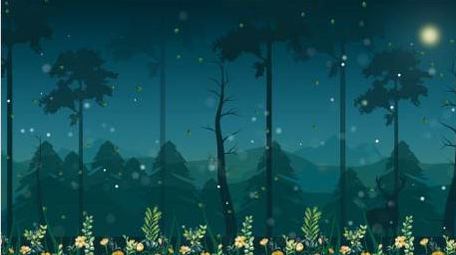夜空梦幻森林视频背景AE模板