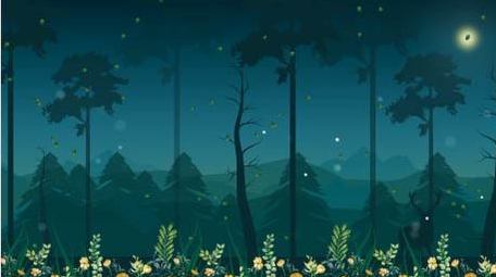 夜空梦幻森林视频背景AE模板