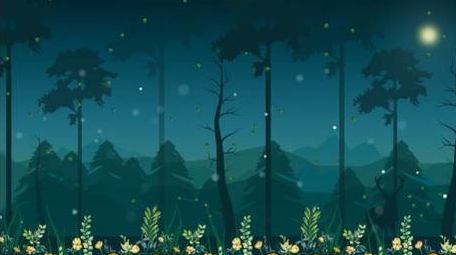 夜空梦幻森林视频背景AE模板