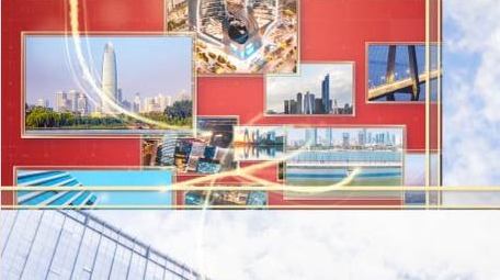 党政图片汇聚成LOGO片头AE模板