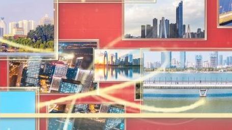 党政图片汇聚成LOGO片头AE模板