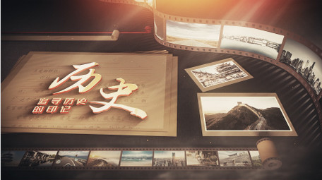 复古历史胶卷文化档案图文展示片头AE模板