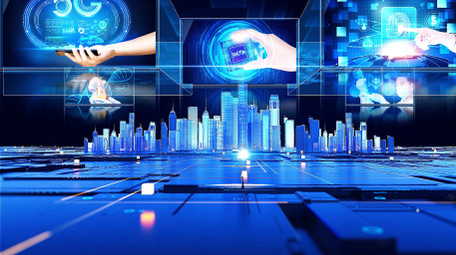 蓝色科技立体图文宣传片AE模版