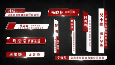 简洁大气党政人名字幕条AE模版