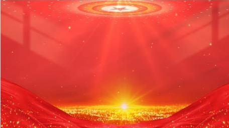 红色党政舞台会议红绸背景视频