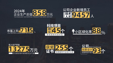 简洁企业工作项目数据字幕花字