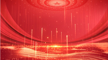 党政红绸金色粒子背景视频