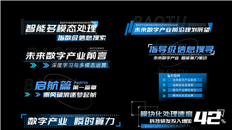蓝色科技企业产品介绍字幕AE模板