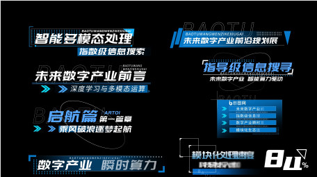 蓝色科技企业产品介绍字幕AE模板