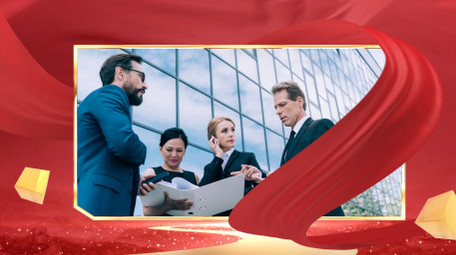 红色<strong>党政</strong>新闻采访边框背景视频