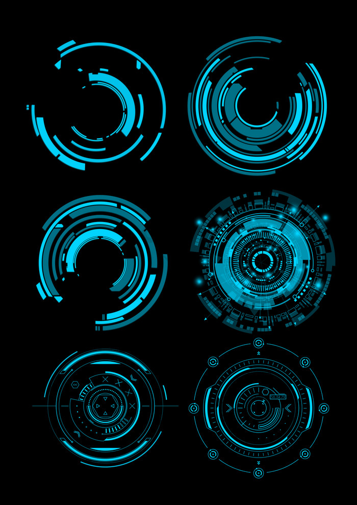 科技边框科技感圆形线条边框