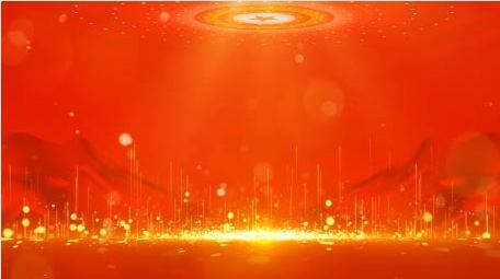 红色大气党政红绸粒子背景AE模板