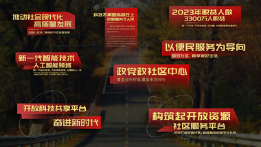 红色政党工作数据汇报字幕花字