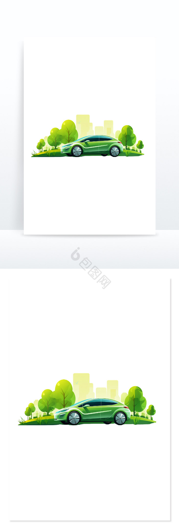 环保新能源电动汽车免抠