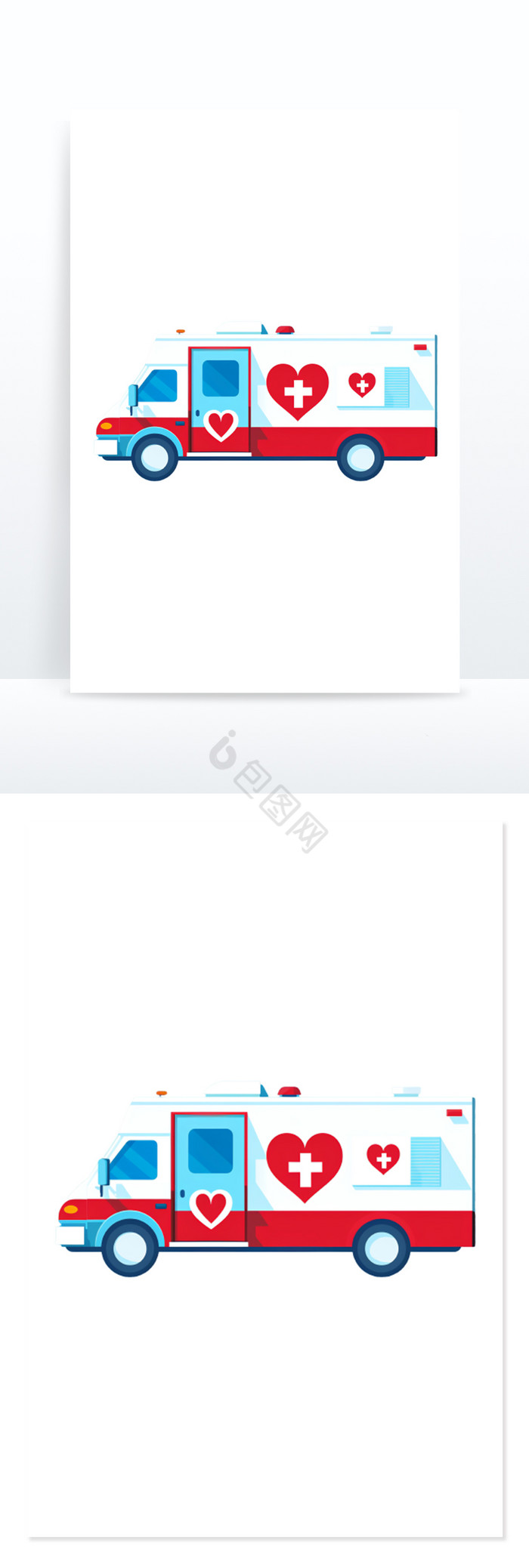 爱心急救救护车医疗免抠