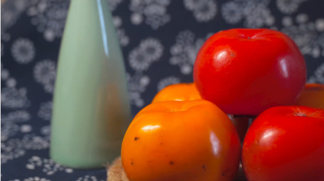 餐饮美食柿子秋季水果4K实拍