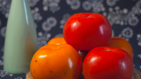 餐饮美食柿子秋季水果4K实拍