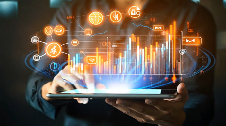 科技数据分析图标高清背景视频