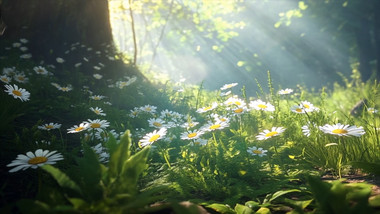 唯美森林阳光高清动态视频