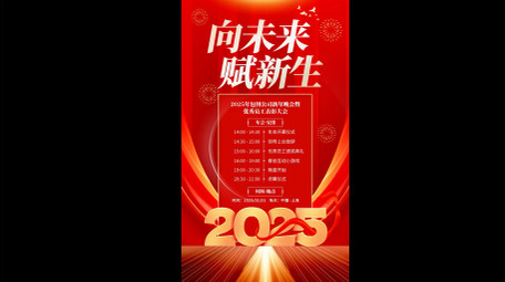 大气红色粒子颁奖盛典竖版视频模板