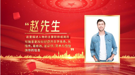 红色<strong>党政</strong>人物表彰边框颁奖AE模板