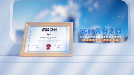 简洁企业专利荣誉证书展示AE模板