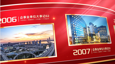 <strong>党政</strong>红色曲面<strong>图文</strong>大事记宣传开场AE模版