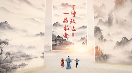 古风卷轴水墨中国风国画图文片头AE模板