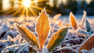 唯美冰霜阳光立冬素材视频