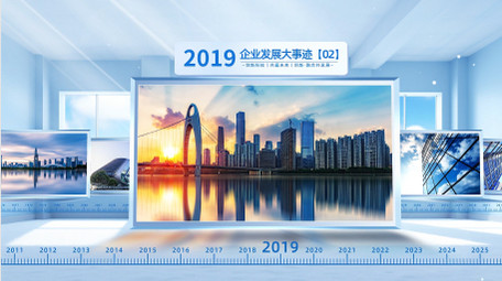三维空间企业发展大事记时间轴AE模版
