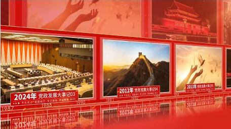 党政立体照片墙发展大事记AE模板