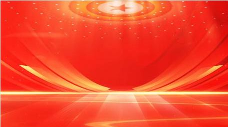 党政红绸舞台动画展示背景视频模版