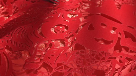 唯美光影中国风剪纸福字实拍