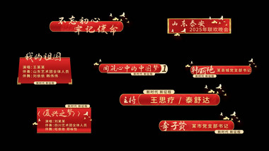党政晚会字幕条动画展示字幕花字