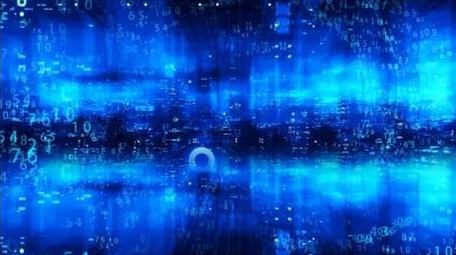 蓝色粒子穿梭数字动画展示背景视频