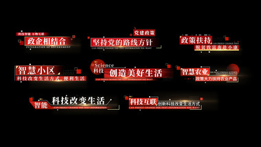 简约党政字幕人名条字幕花字