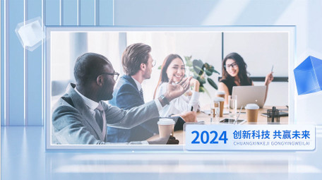 简洁企业商务玻璃图文相册展示PR模板