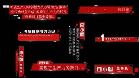 党政红色简洁党政光效字幕条AE模版