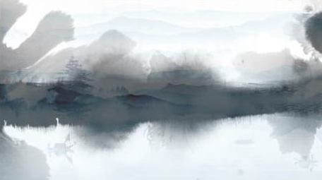 山水水墨晕染国潮背景视频