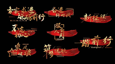 党政片头片花字幕条动画字幕花字